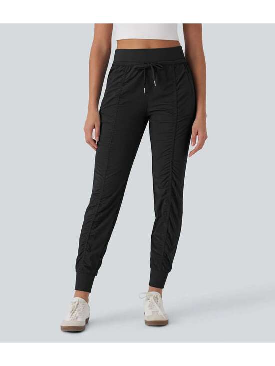 Halara Pants - Halara High Waisted Tapered Travel Joggers Side Zip Pockets Black Size Small
